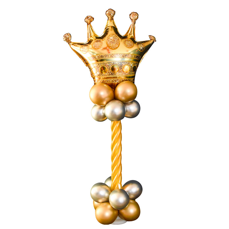 金色皇冠气球支架立柱宝宝周岁生日装饰酒店舞台路引店铺开业布置