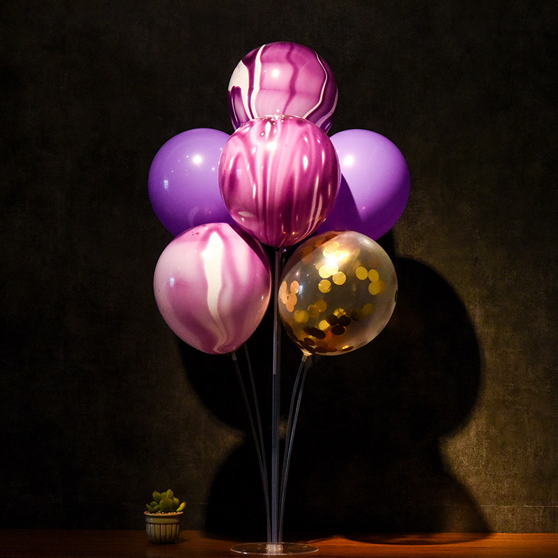 网红商场装饰摆件玛瑙气球桌飘立柱商店橱窗气球