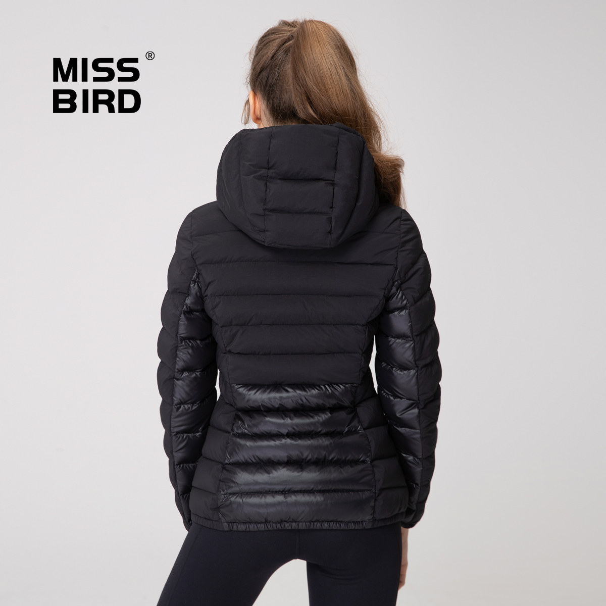 羽绒服missbird鹅绒超轻弹力短款运动修身显瘦羽绒服