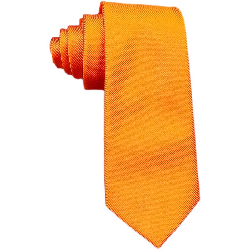 出口尖货色织真丝提花橙色领带男士商务务正领带