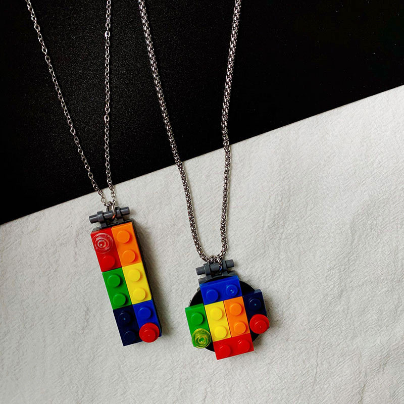 乐高彩虹项链男女项链