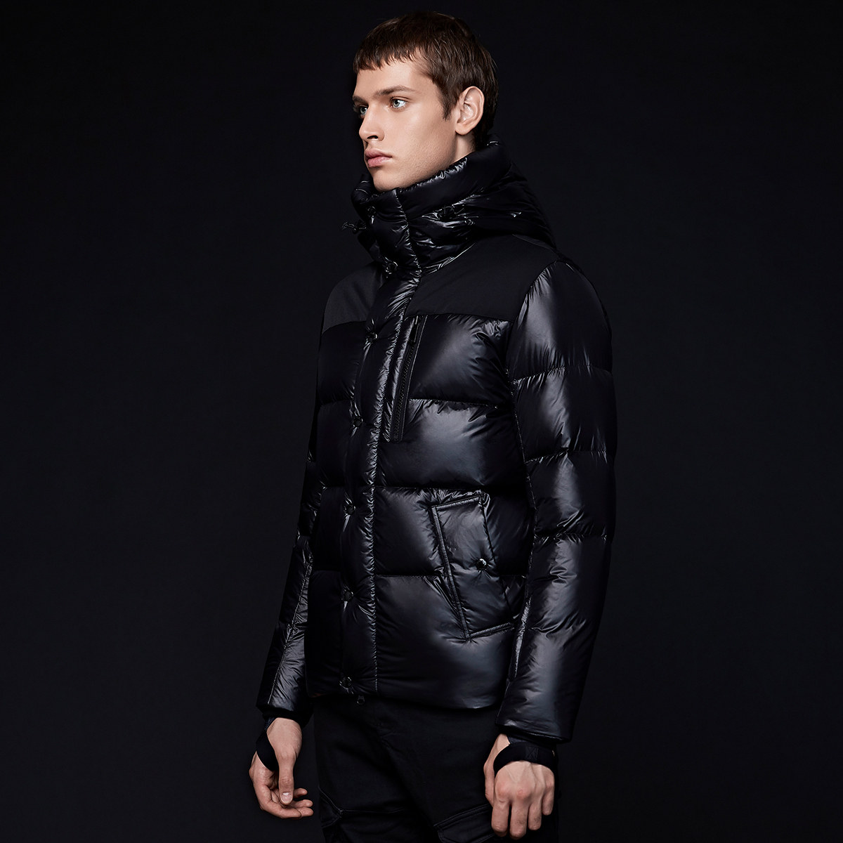 蒙口羽皇羽绒服男士新款短款冬季高端连帽青年羽绒服