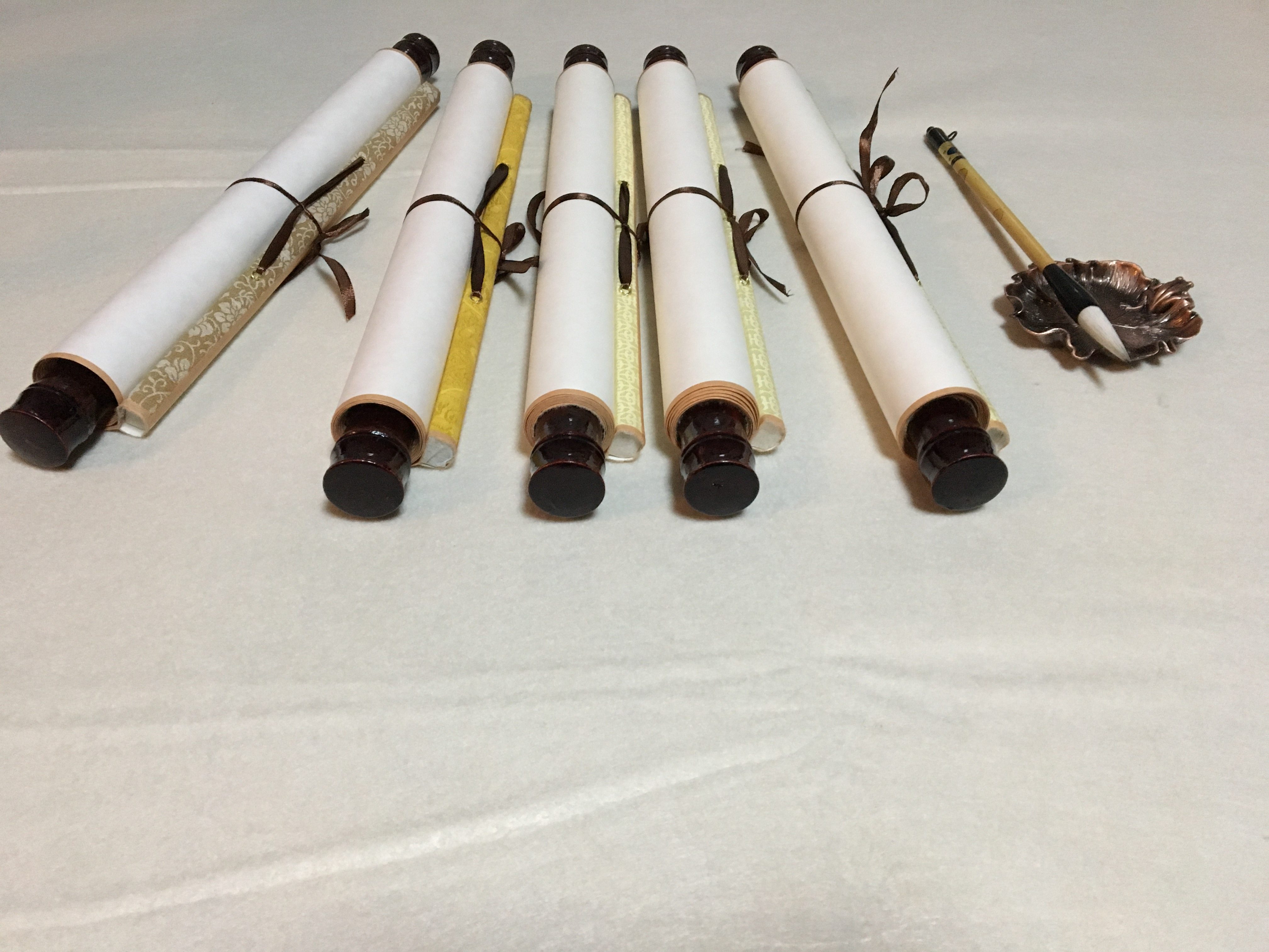 卷轴空白画轴瑕疵处理宣纸书画挂轴宣纸