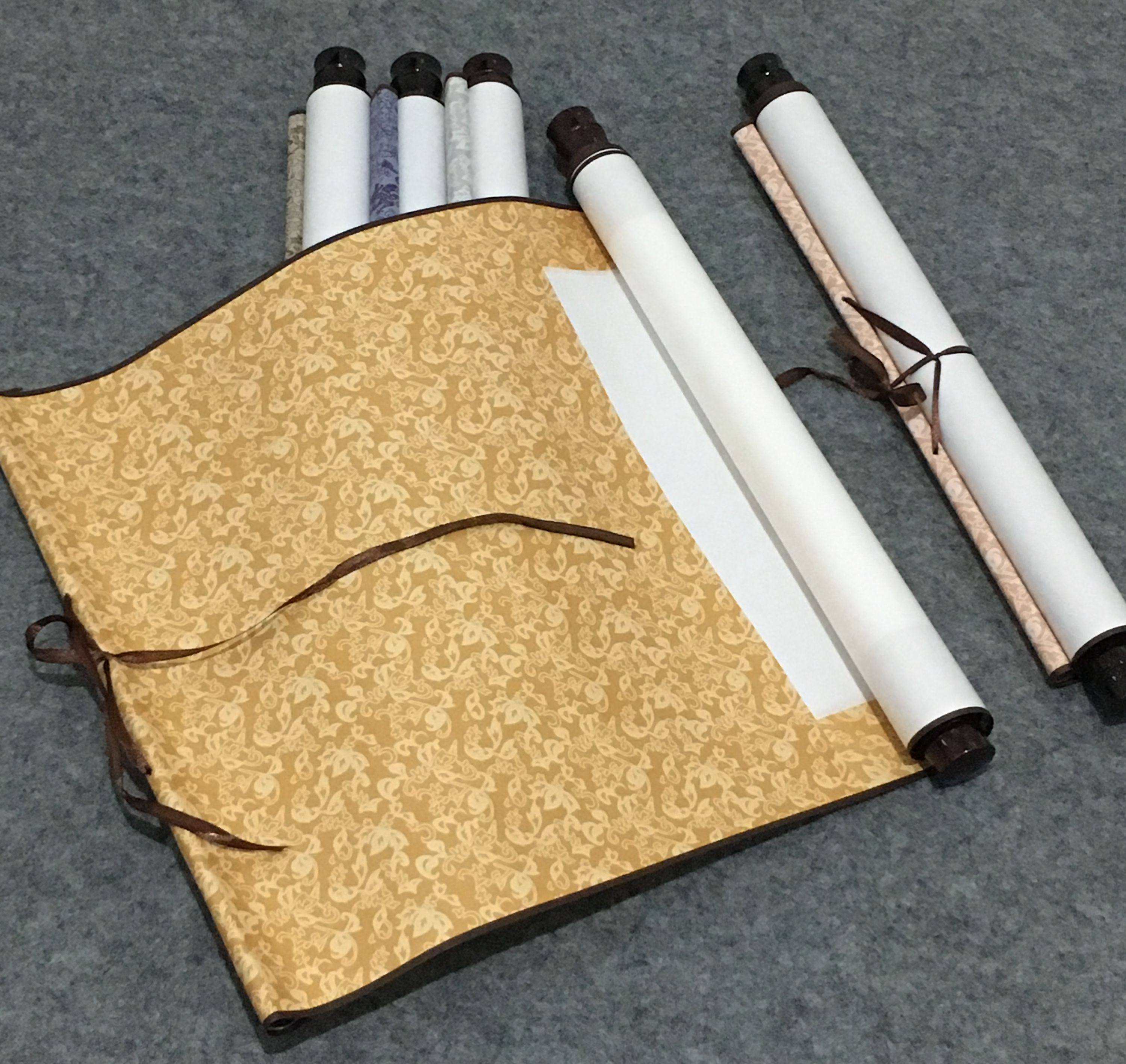 空白画轴宣纸四尺仿绫中堂半生熟书法国画毛笔卷轴横幅立轴竖轴挂