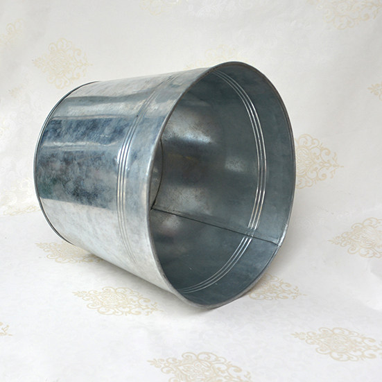 皮桶白铁皮收纳铁桶花盆田园压纹白铁芈阳花桶花桶