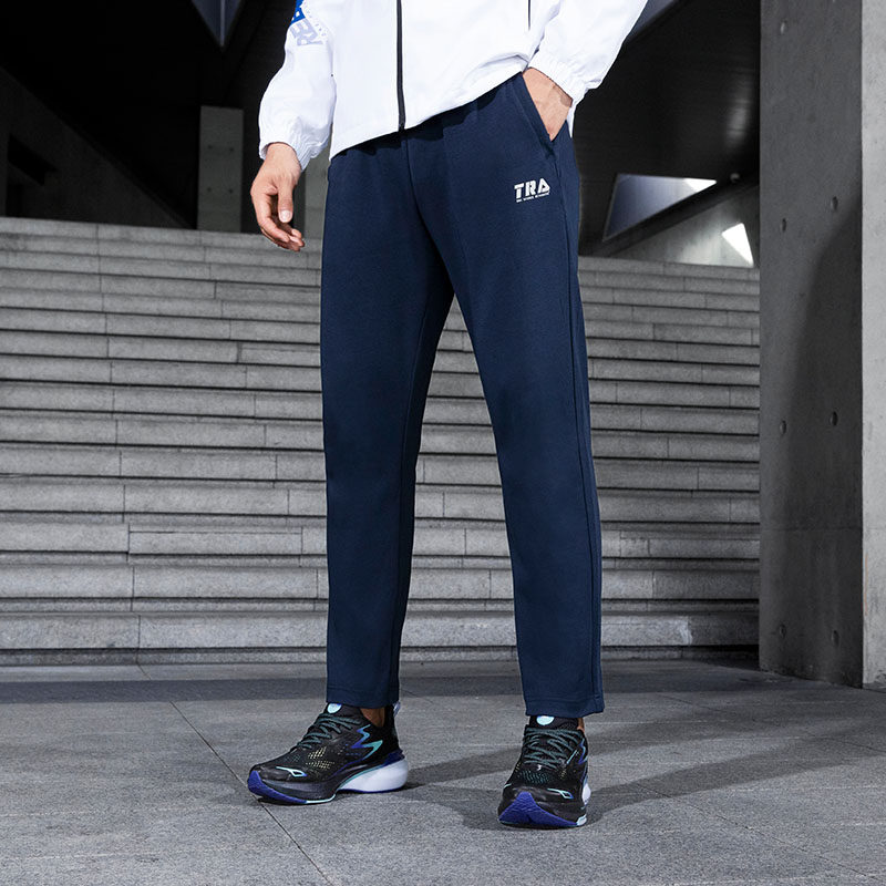 361运动裤男2021秋冬新款针织长裤男士保暖简约裤子常规休闲裤潮