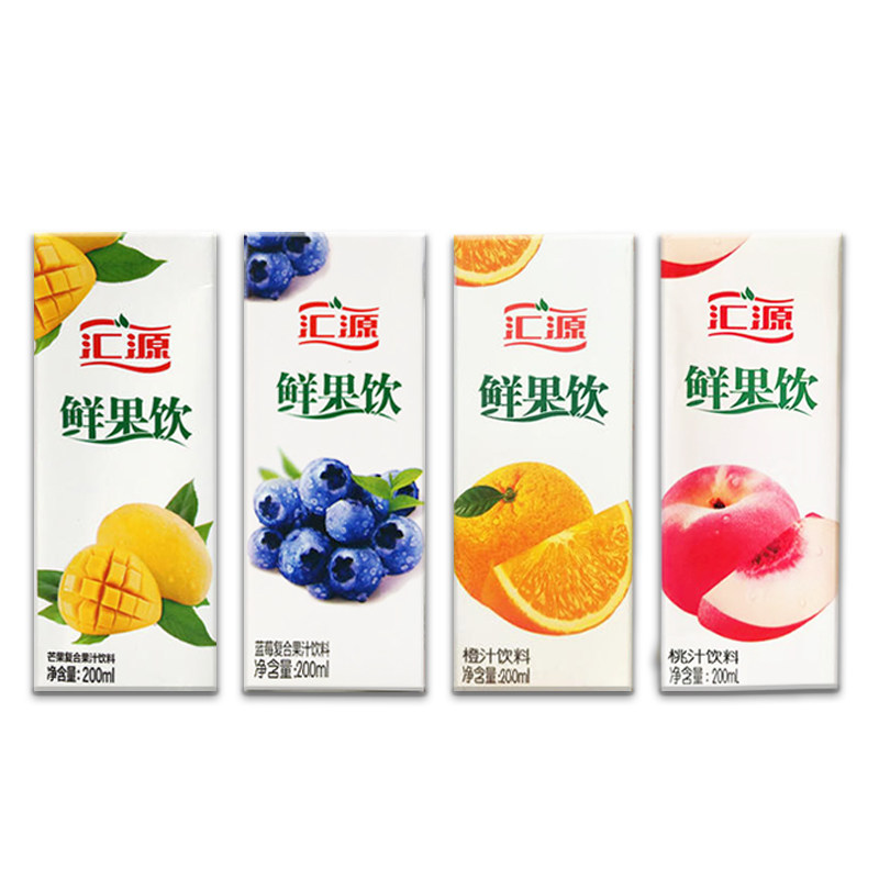 10盒22盒装汇源鲜果饮200250ml桃汁橙汁芒果蓝莓果汁饮料