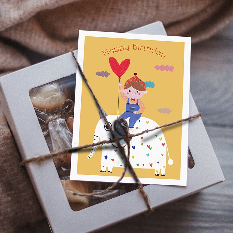 艾晴手贺新生百日周岁小朋友幼儿园国风中国宝宝卡片贺卡