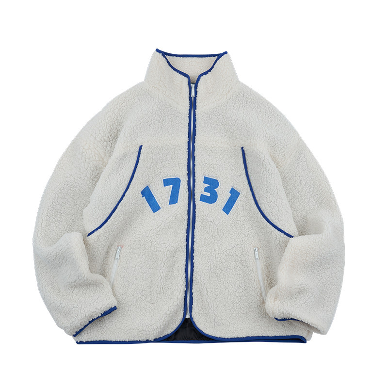 suamoment棉服加绒加厚情侣潮流休闲抓痕外套毛外套棉衣