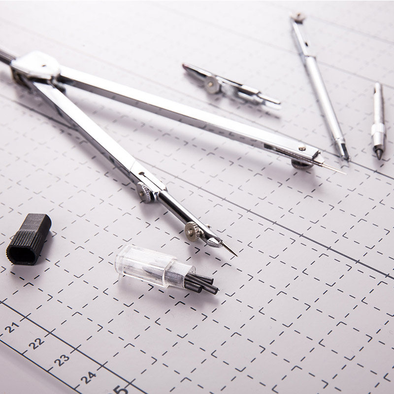 圆规鸭嘴金属得力大号铅芯2mm笔杆多功能制图圆规