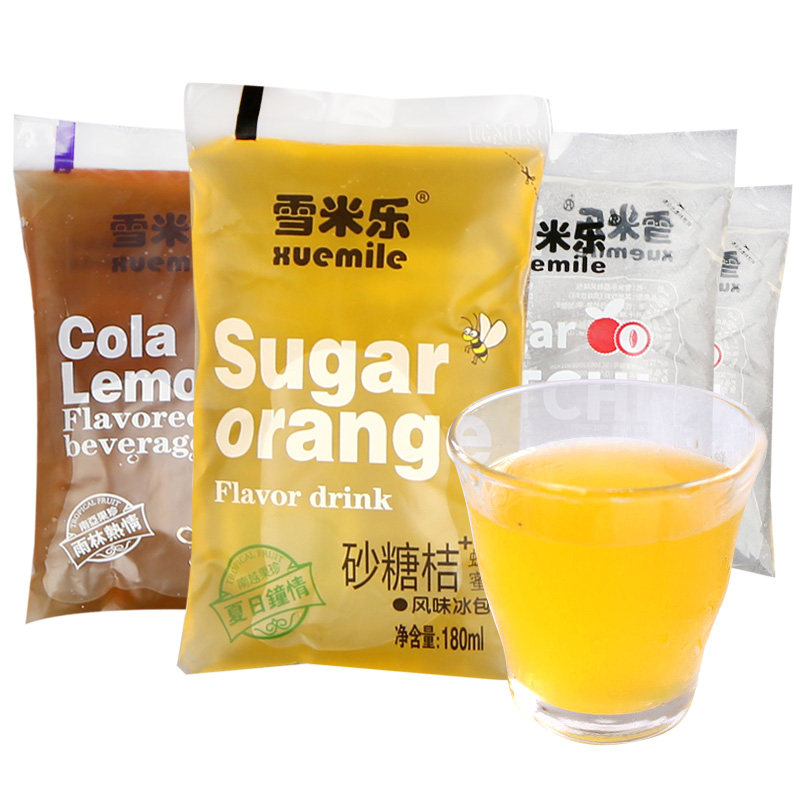 老式冰袋饮料夏日小时候果汁风味冰包心凉童年果味