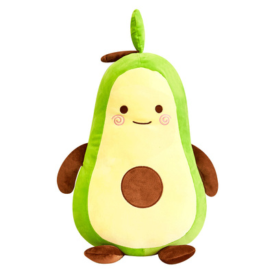 可爱网红牛油果毛绒玩具玩偶长条抱枕女生大号睡觉布娃娃超软公仔_双