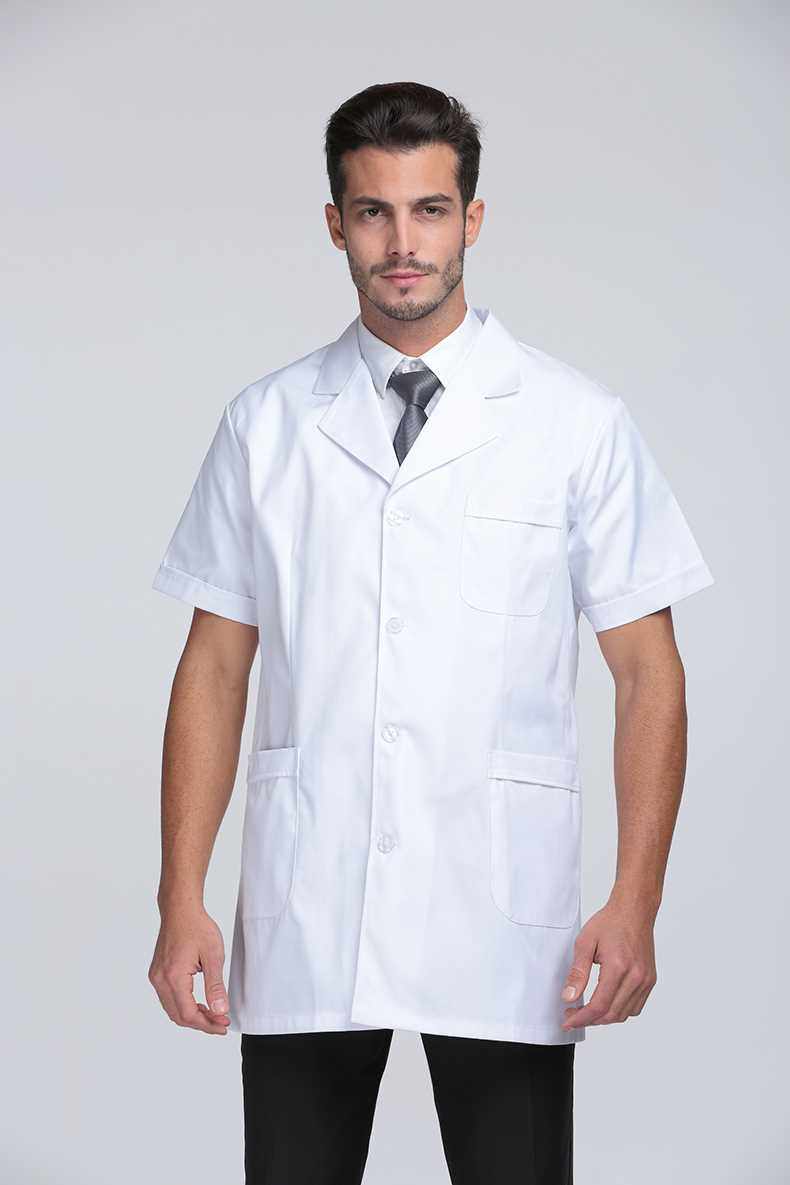 新医用白大褂短袖男半袖夏季衣薄款短款小褂长袖医生服实验服工作 - 