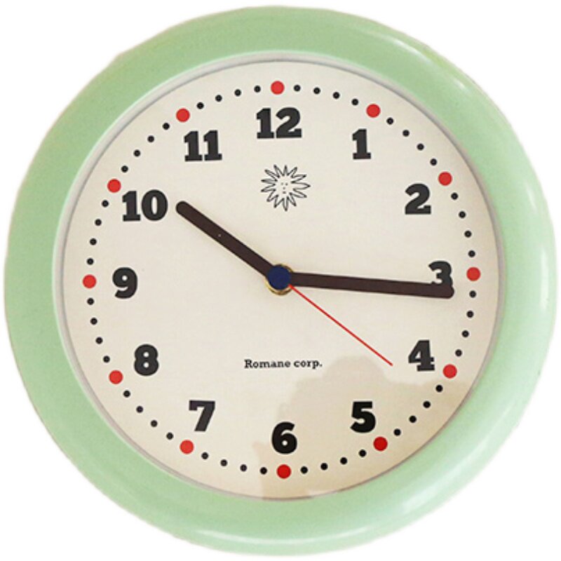 韩国romane简约指针式时钟复古圆形静音装饰客厅卧室家用美式挂钟