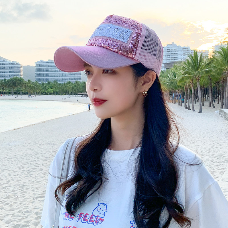 鸭舌帽子女夏季薄款遮阳2021年新款透气时尚防晒帽子