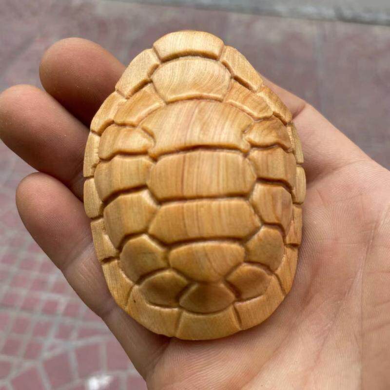 崖柏富甲天下龟壳手把龟甲男士饰品随身古玩文玩木雕