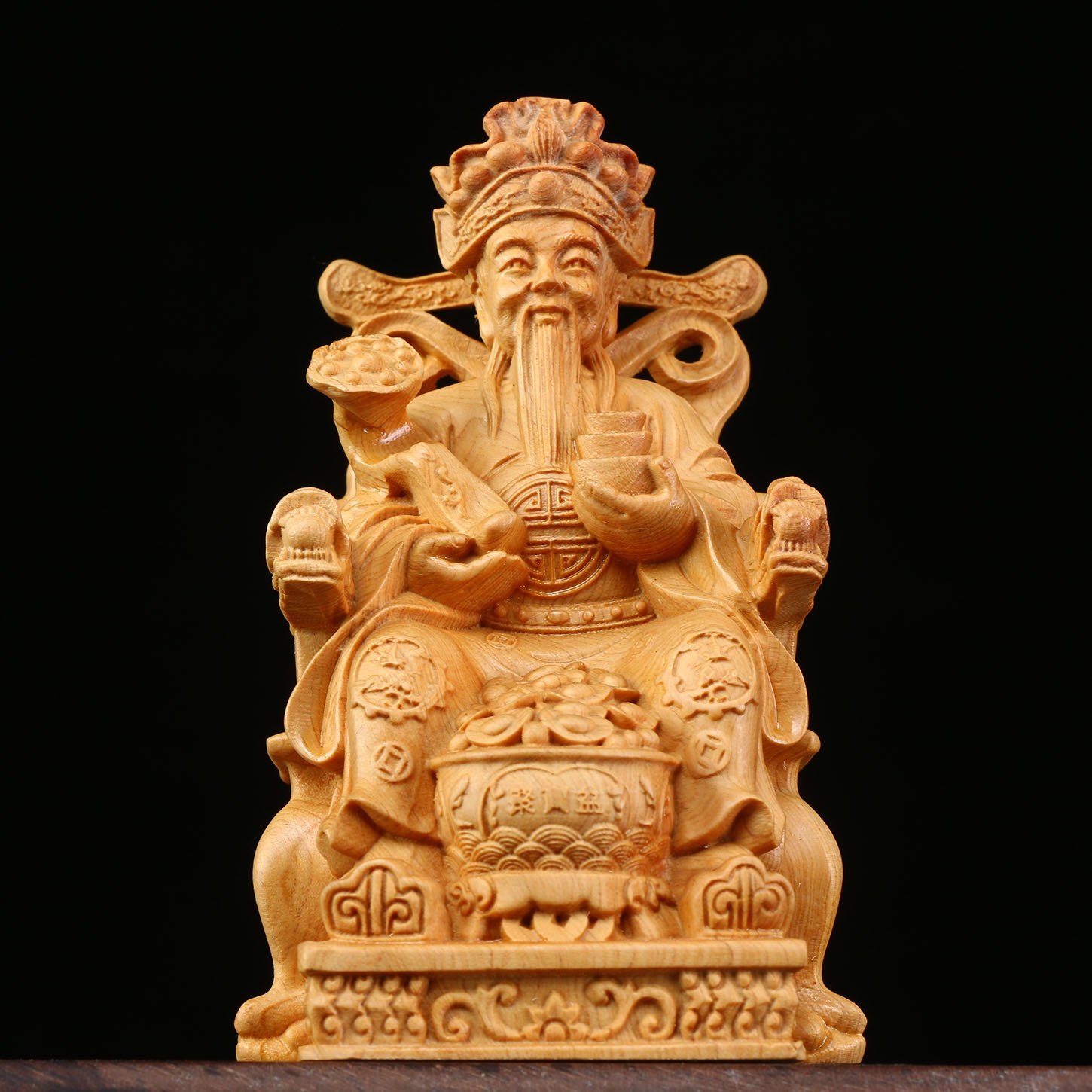 财神崖柏武财神文财神神像店铺黄杨家用供奉佛像木雕
