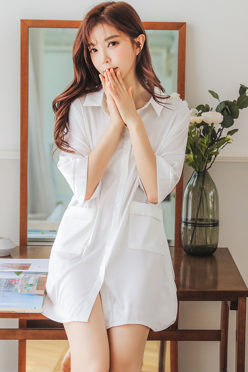 性感睡裙睡衣女春秋男友风冰丝绸夏季薄款白衬衫宽松中长款可外穿