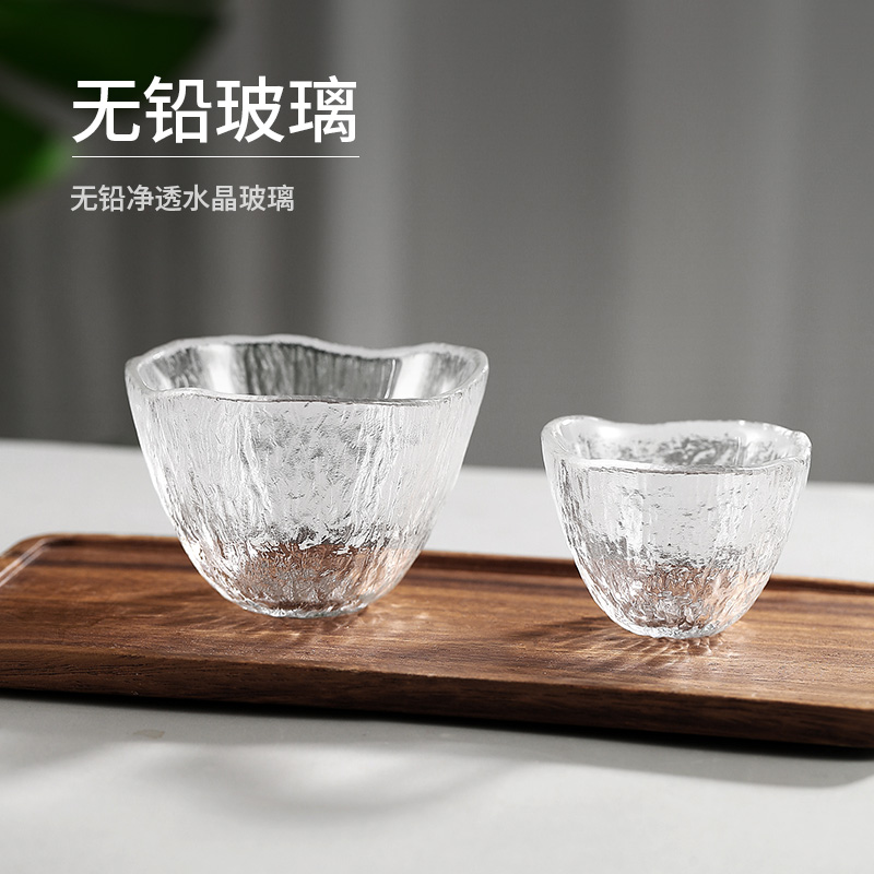 日式主人杯玻璃耐高温雨落杯茶杯透明小茶杯单只品茗杯单杯个人用