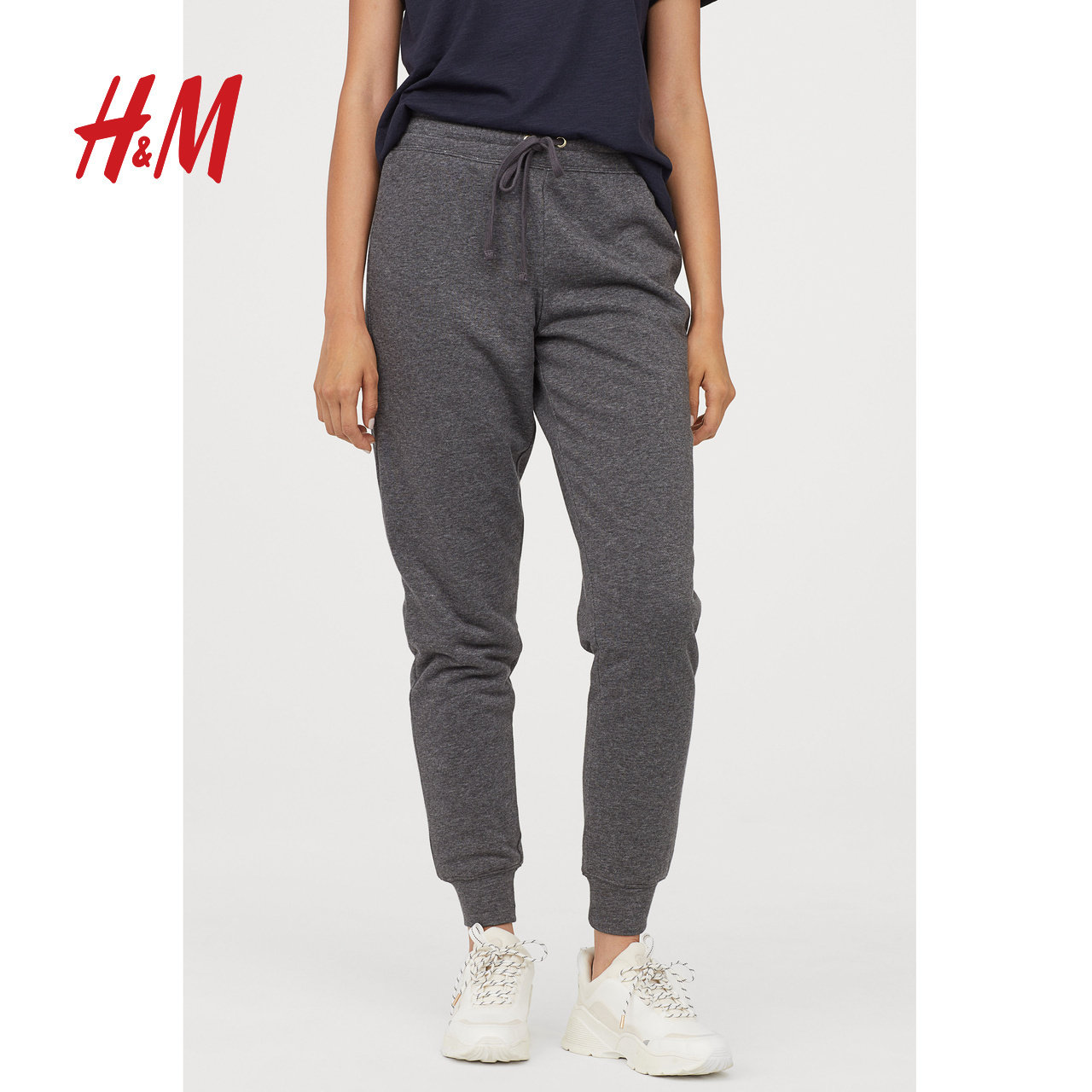 hm女装裤子子女长裤秋冬显瘦慢跑运动宽松休闲裤