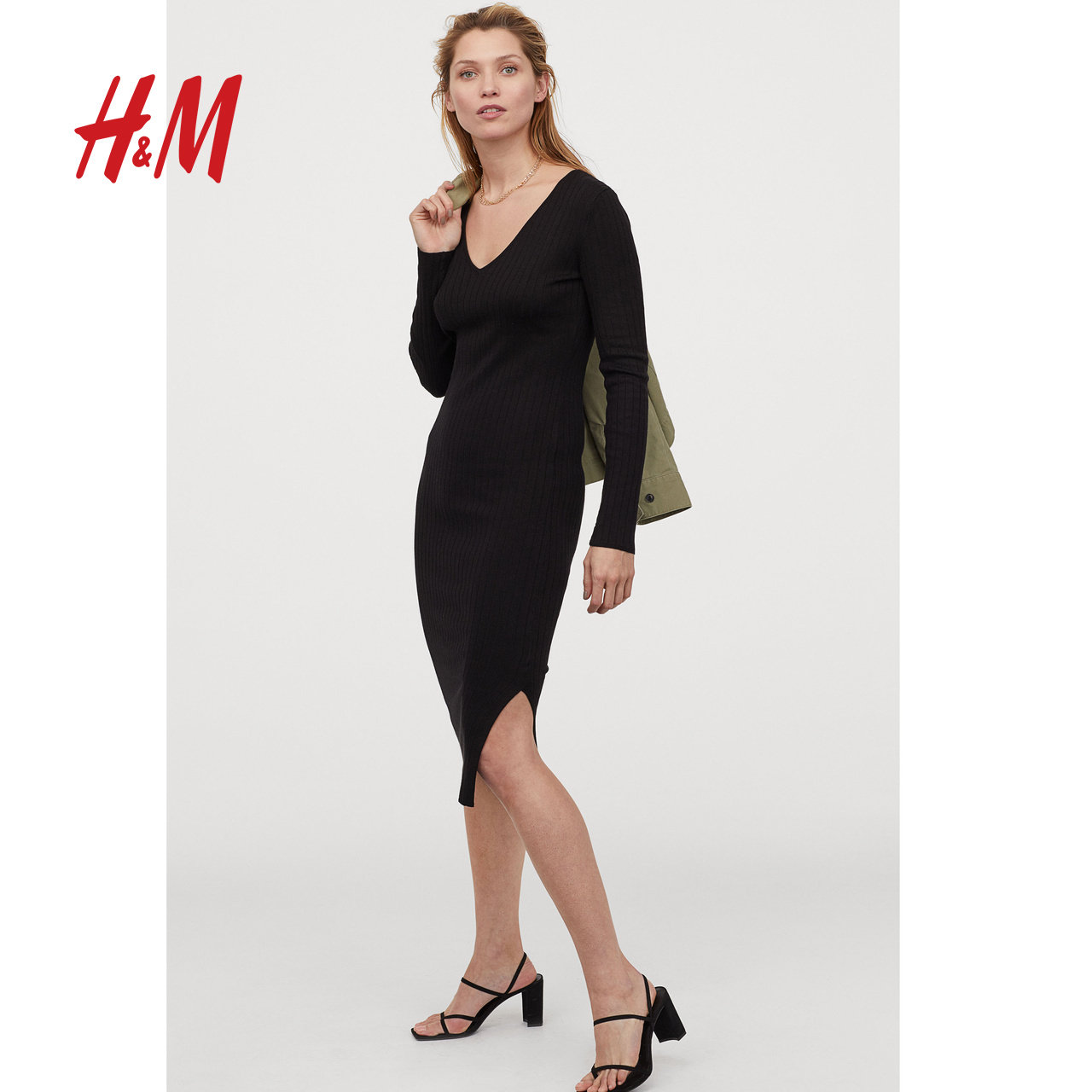 hm女装子女长裙2020春秋新款女潮连衣裙