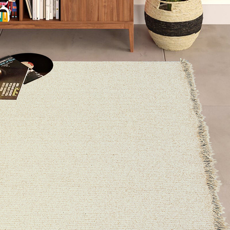 瑞鑫日式ins侘寂手工编织羊毛客厅地毯米色地毯