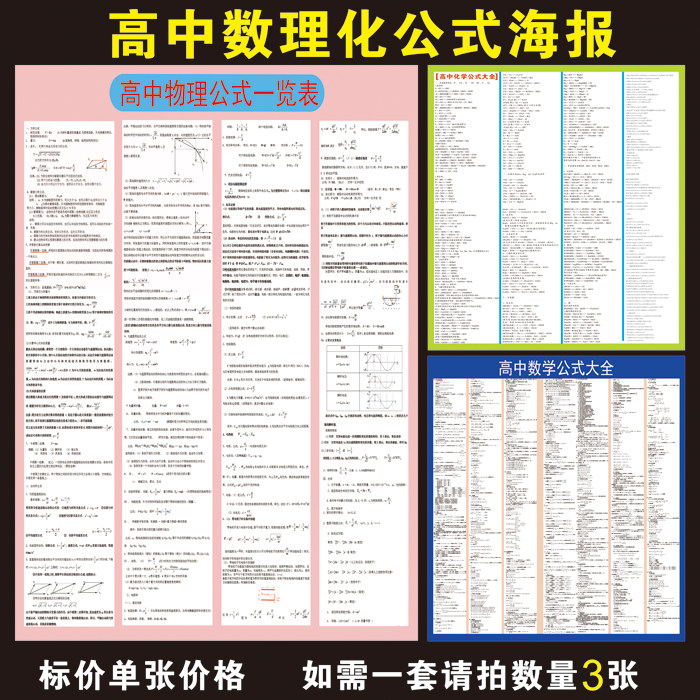 高中物理定制知识整理汇总墙贴公式高考理科写真
