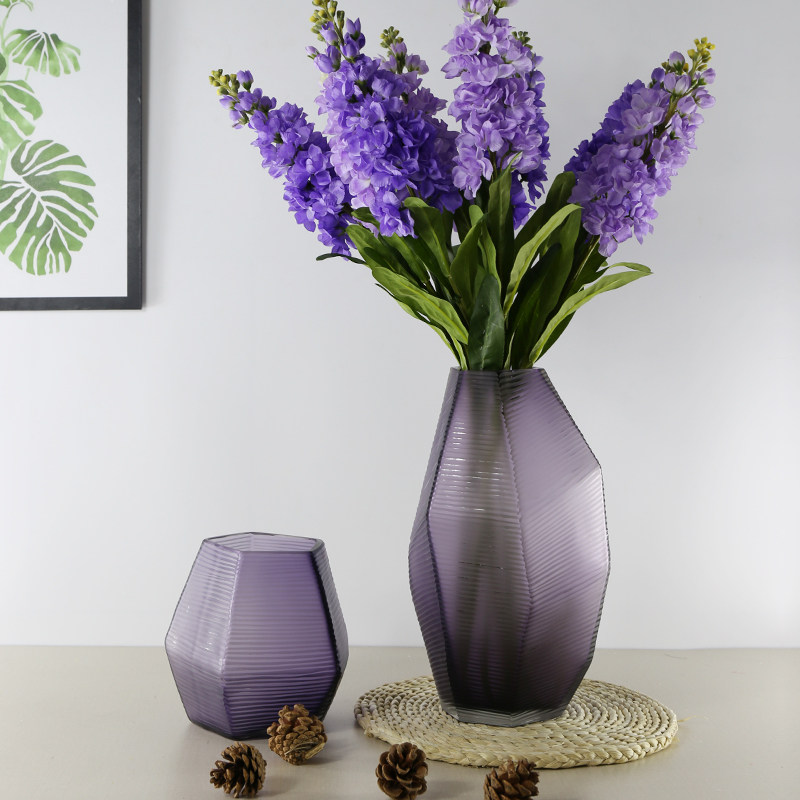 玻璃蜜蜂小姐精致大花瓶鲜花高款插花家用磨刻装饰品花瓶