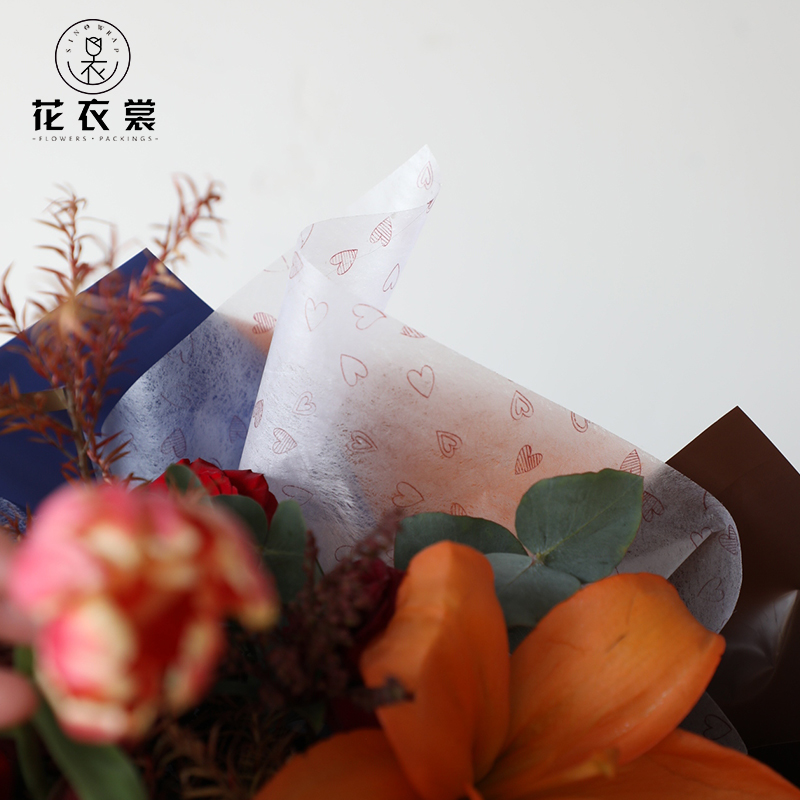 花衣裳新品爱心棉花糖内衬纸鲜花花束包装纸礼品礼盒包装棉纸材料