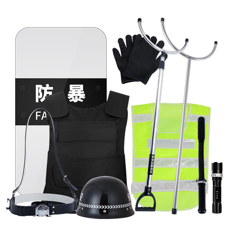 器材保安保安器件套学校幼儿园防暴头盔盾牌钢叉其他防护救生装备