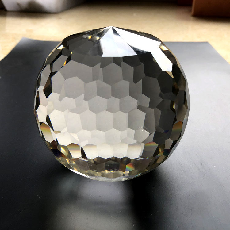 家居好货蜂窝面多棱角切割大水水晶球现代简约玻璃摆件