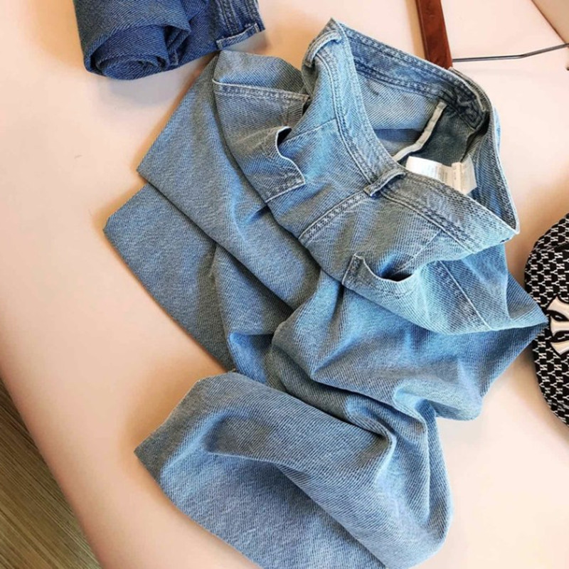 斜纹 巨软 巨垂 巨薄 巨显大长腿巨显瘦牛仔阔腿裤 舒适度ji高