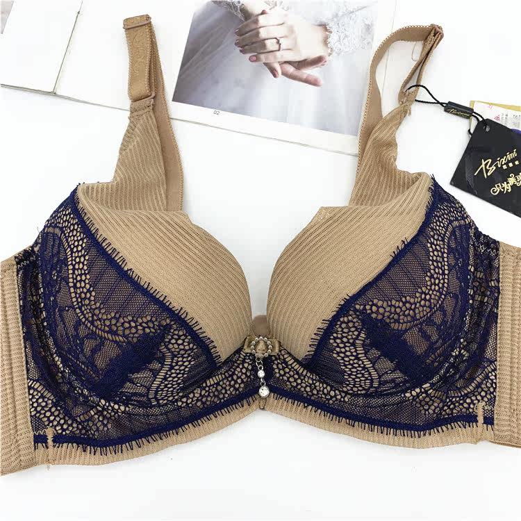 品牌深v聚拢性感文胸上薄下厚三排扣 睫毛款 - 歌雅尔