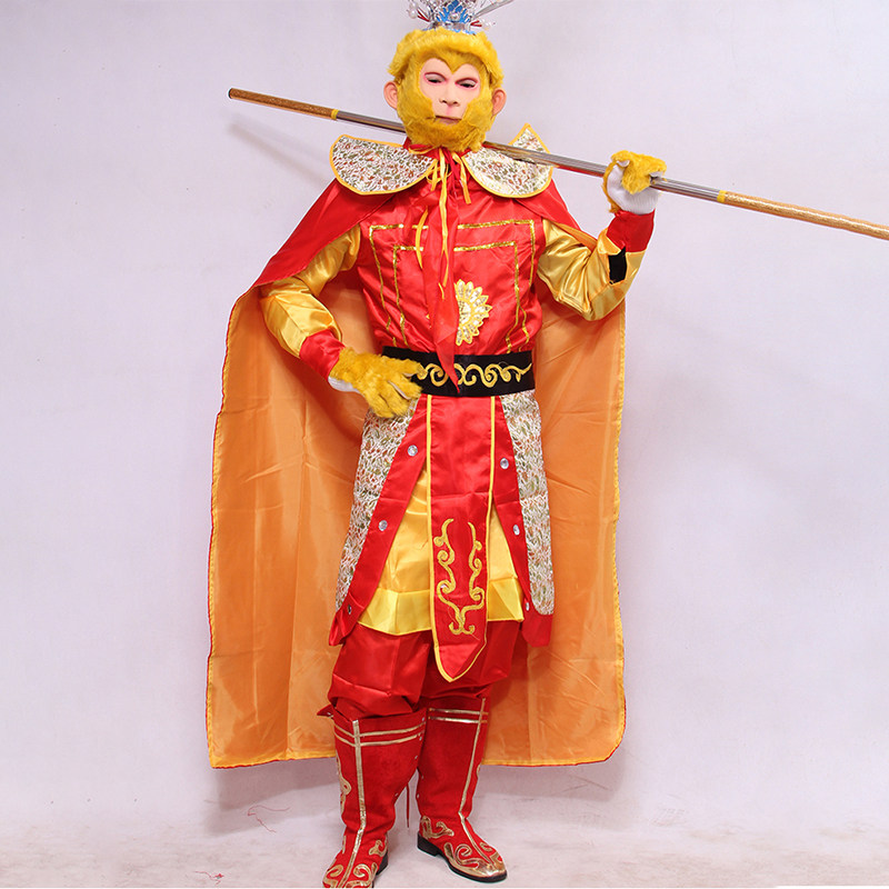 新款儿童孙悟空服装成人齐天大圣演出服美猴王套装猴子民族服装