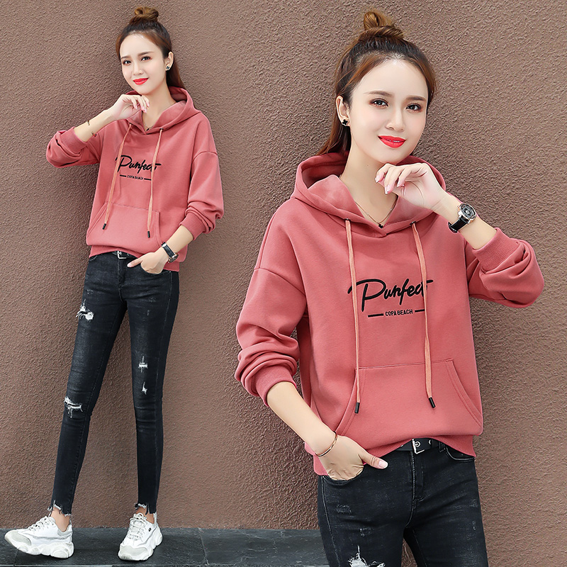 卫衣女2021年新款秋冬季连帽洋气减龄加绒加厚宽松休闲时尚上衣