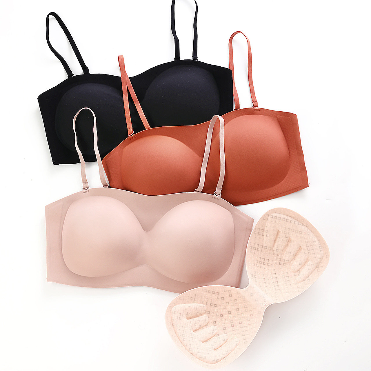 肩带内衣隐形抹胸式文胸罩美背无痕钢圈薄款文胸