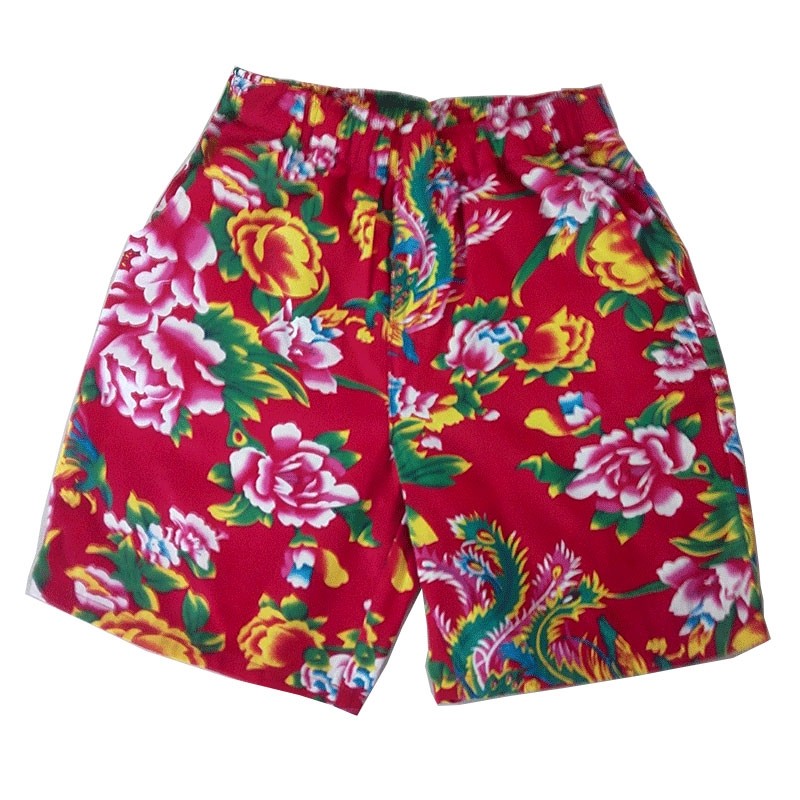 东北北大花男短裤休闲裤民族风民族服装棉质裤衩沙滩休闲裤