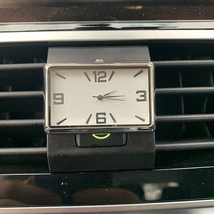 车载时钟钟表风口闪灯方形汽车电子石英表车内内饰车用电子钟表