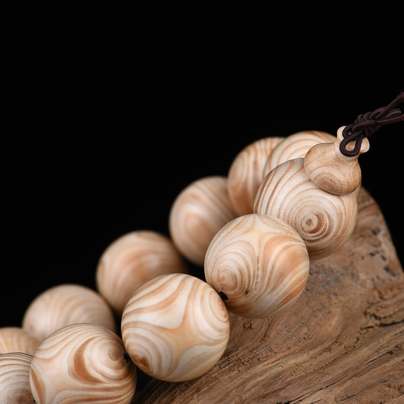 天然象牙木手串对眼鬼脸佛珠白花梨手链男女文玩手珠把玩念珠包邮