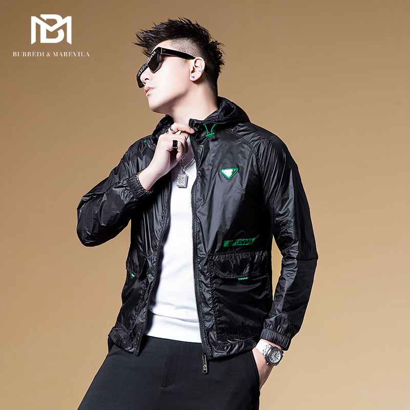 BM高街风格上衣潮牌夹克机能外套男高级感痞帅轻薄防晒衣男士夏季