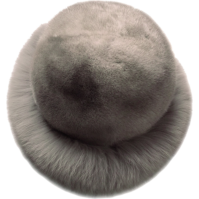 保暖帽子dunao水貂毛整皮女士冬季狐狸毛保暖护耳帽子