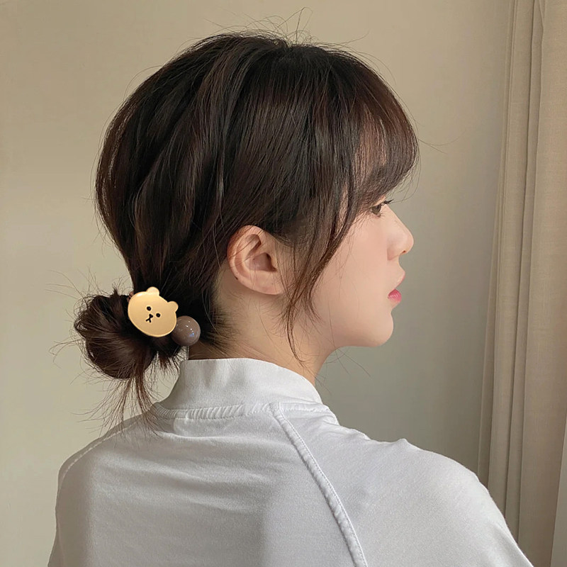ins简约可爱头绳女扎马尾发圈韩国小熊发绳发饰