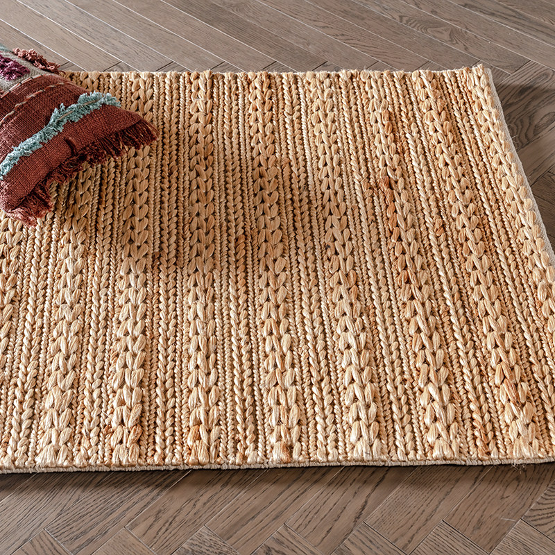 视觉味道进口手工黄麻地毯现代新中式禅意客厅沙发日式简约卧室毯