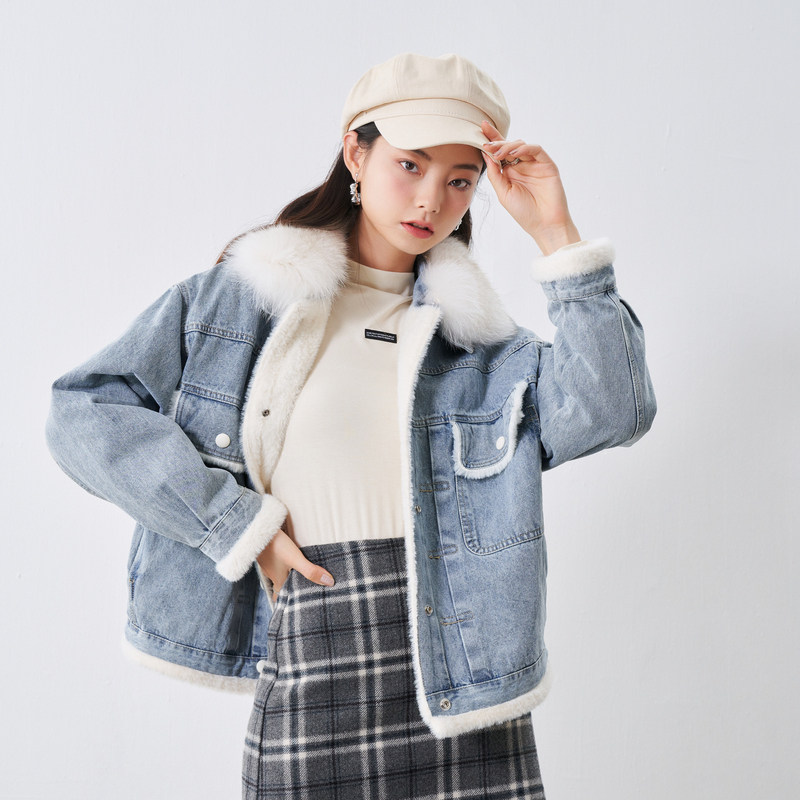 爱客2021年冬季新款牛仔外套韩版气质潮流时尚宽松短外套