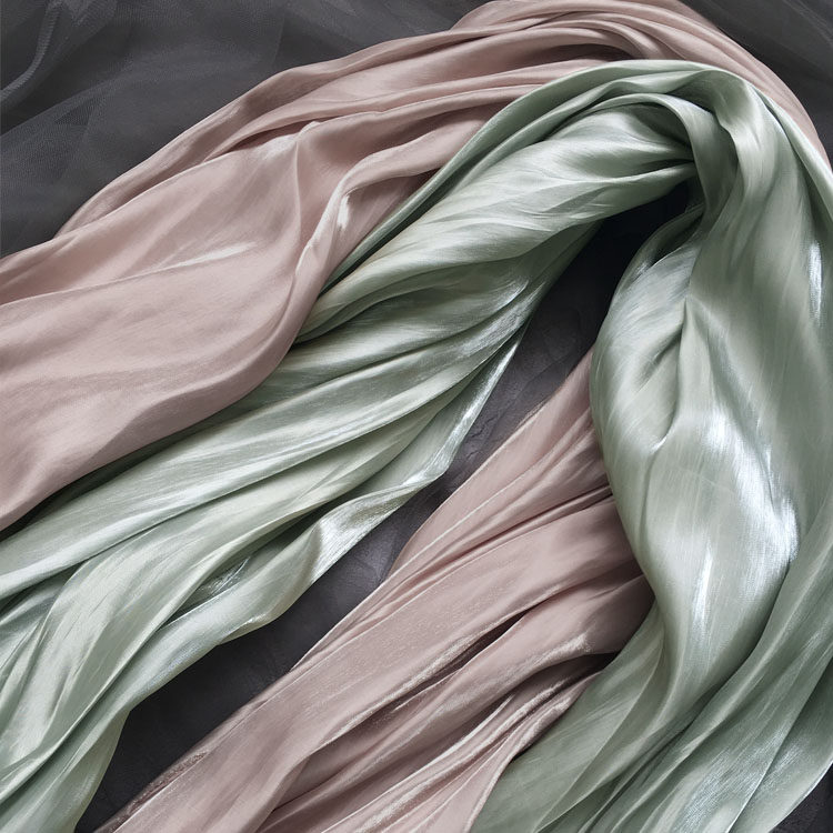 水晶欧根纱布布料超柔亮丝丝绸珠光光亮面丝海绵垫