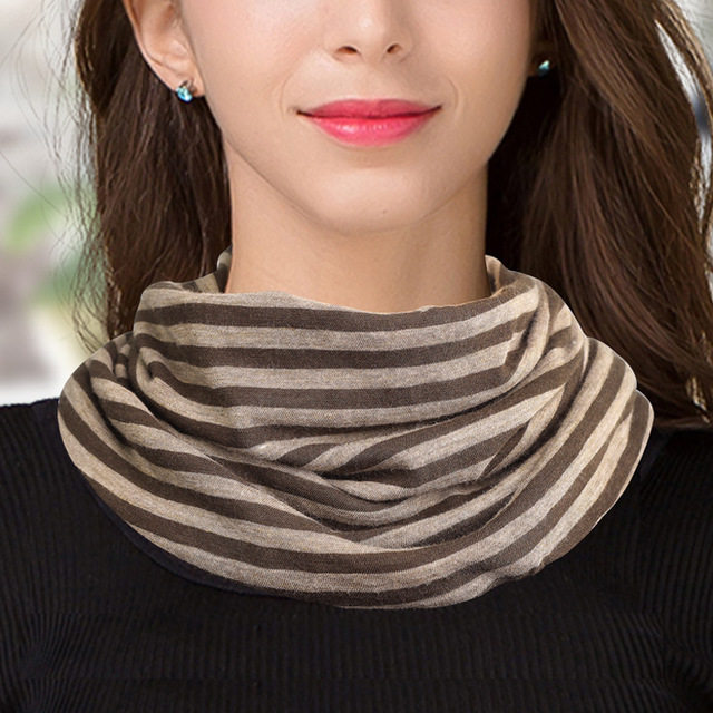 桑蚕丝真丝保暖围脖秋冬新款女士双圈套头针织细羊毛双层围巾脖套