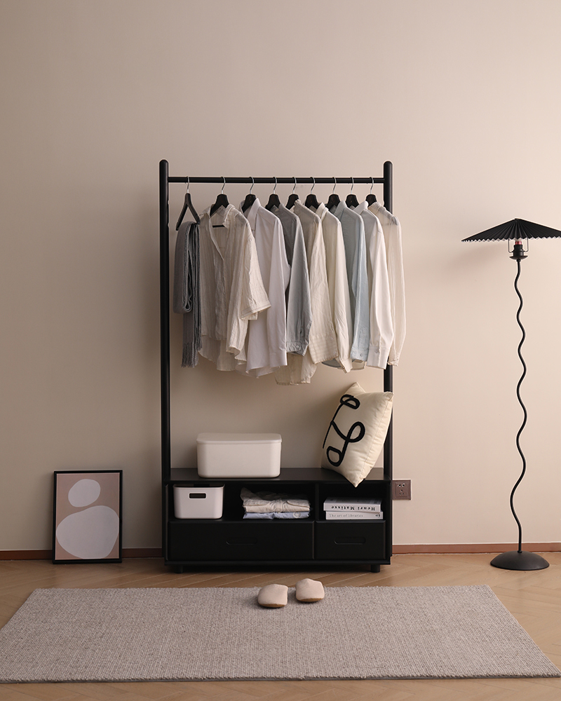 艾迪嘉北欧实木衣帽架落地式挂衣衣架柜子简易晾衣架衣帽架