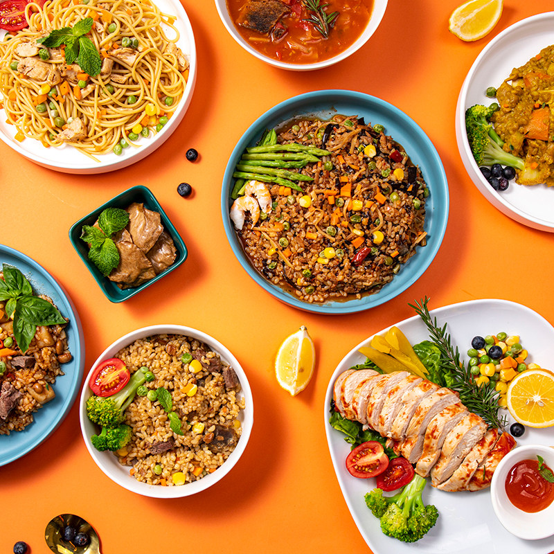 饮食伙计控碳轻食14日套餐即食代饱腹健身热量自热米饭