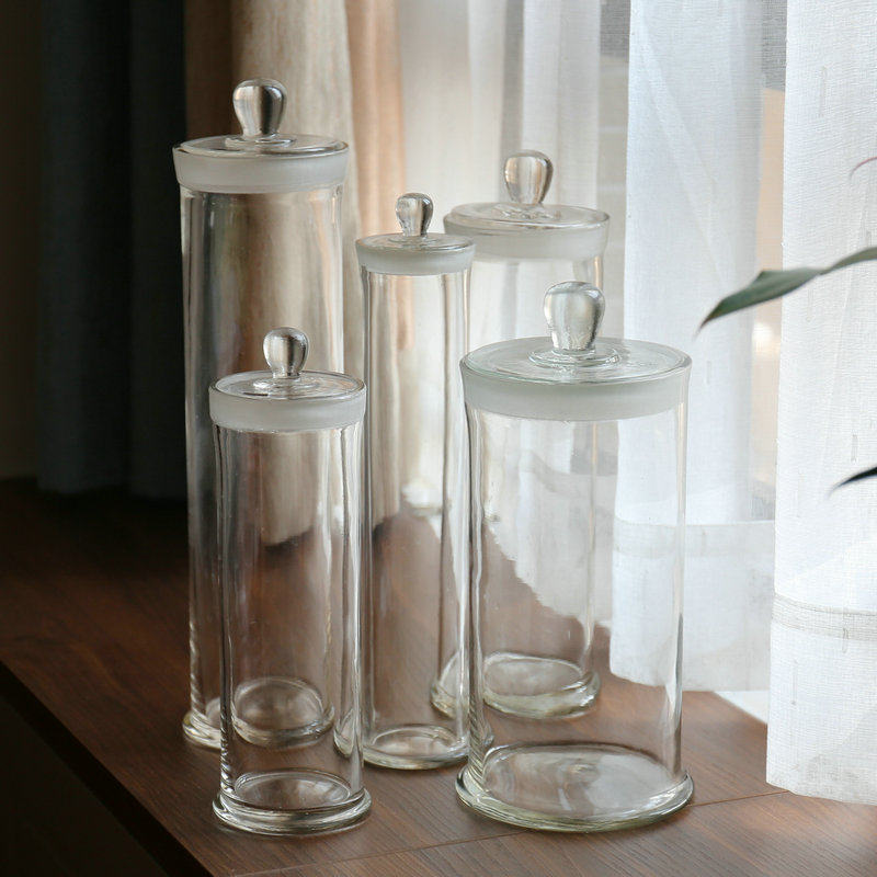 磨砂中药材展示瓶广口实验室标本加厚透明玻璃样品密封罐