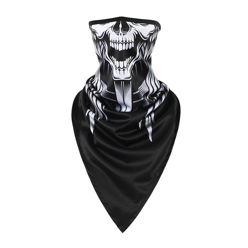 防晒面巾冰丝骷髅围脖套男女骑行面罩钓鱼战术三角魔术户外cs头巾
